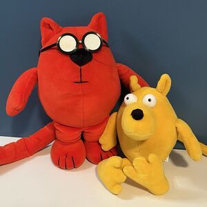 Dilbert Ratbert + Catbert Plush Yellow & Red Commonwealth Toys Lot Of 2 Vintage